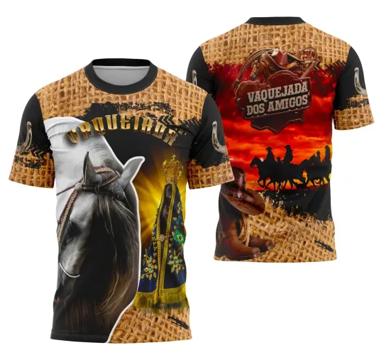 Camiseta Vaquejada Country para Cavalgada Estilo Sertanejo
