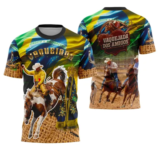 Camiseta Vaquejada Country para Cavalgada Estilo Sertanejo