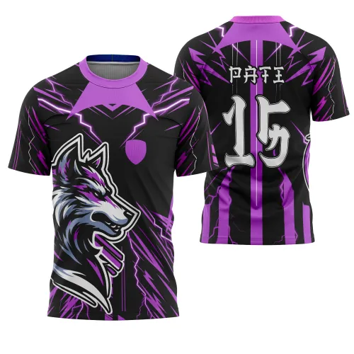 Camiseta Vetorizada – Uniforme Interclasse com Tema Lobo