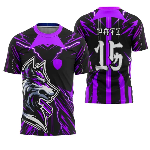 Camiseta Vetorizada – Uniforme Interclasse com Tema Lobo