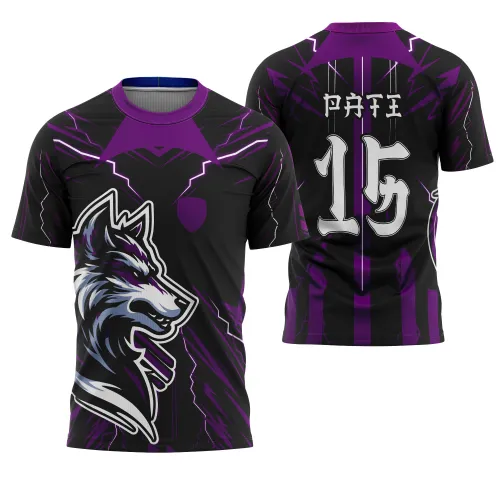 Camiseta Vetorizada – Uniforme Interclasse com Tema Lobo