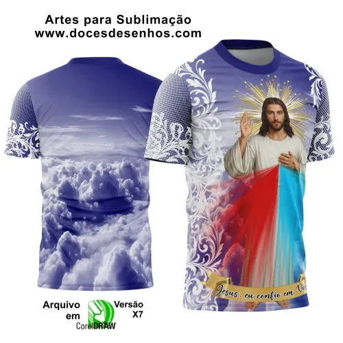 Camiseta de Religião: Jesus Misericordioso na Estampa Camiseta de Religião: Jesus Misericordioso na Estampa