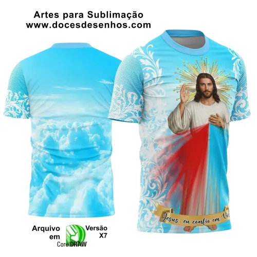 Camiseta de Religião: Jesus Misericordioso na Estampa Camiseta de Religião: Jesus Misericordioso na Estampa