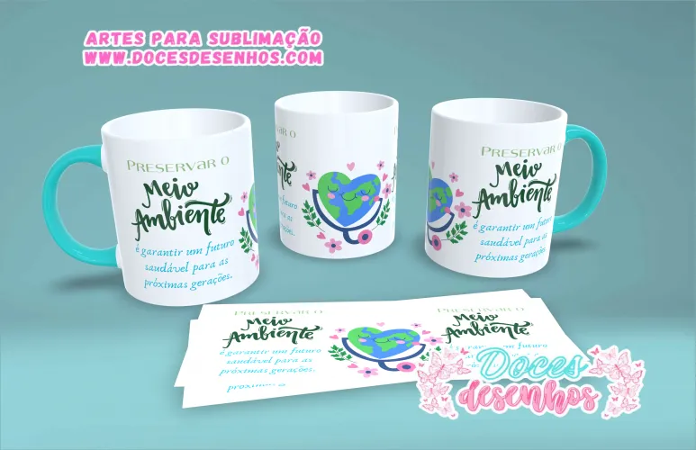 Caneca Sustentabilidade Ambiental – Estampa Ecológica para Sublimação Caneca Sustentabilidade Ambiental – Estampa Ecológica para Sublimação
