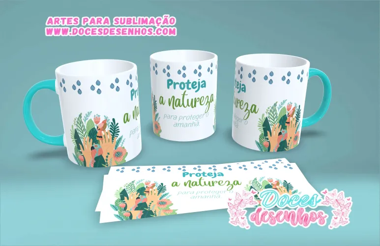 Caneca Sustentabilidade Ambiental – Estampa Ecológica para Sublimação
