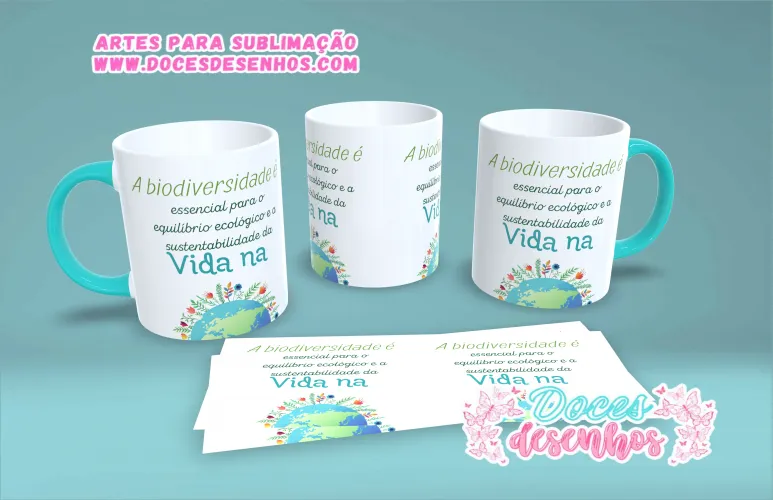 Caneca Sustentabilidade Ambiental – Estampa Ecológica para Sublimação