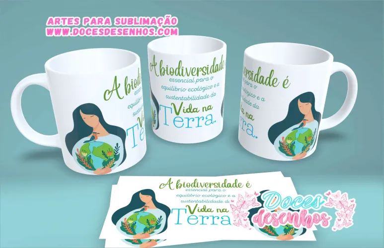 Caneca Sustentabilidade Ambiental – Estampa Ecológica para Sublimação