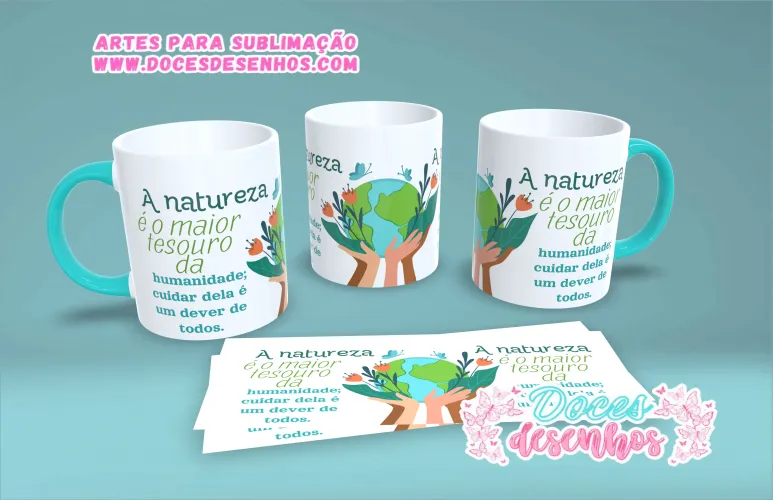 Caneca Sustentabilidade Ambiental – Estampa Ecológica para Sublimação