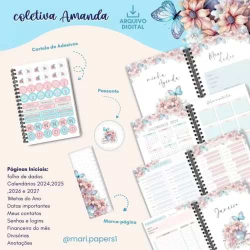 Coleção Amanda – Agendas | Planners | Cadernetas (Mari Papers)
