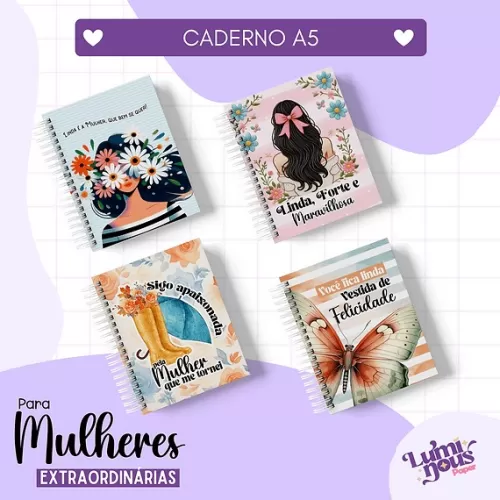 Coleção Mulheres Extraordinárias 4 modelos – Cadernos | Planners | Canecas | Blocos