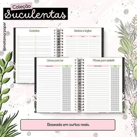 Coleção Suculentas – Agendas Planners 2024 (Metamorpaper)