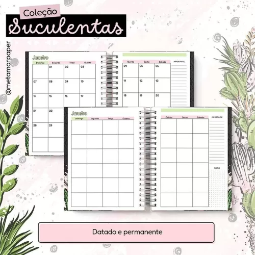 Coleção Suculentas – Agendas Planners 2024 (Metamorpaper)