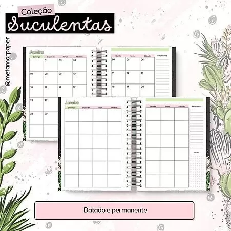 Coleção Suculentas – Agendas Planners 2024 (Metamorpaper)