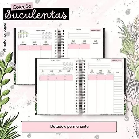 Coleção Suculentas – Agendas Planners 2024 (Metamorpaper)