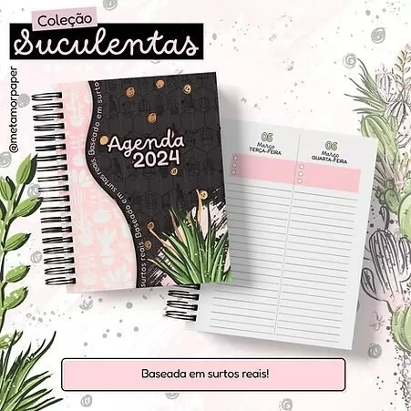 Coleção Suculentas – Agendas Planners 2024 (Metamorpaper)