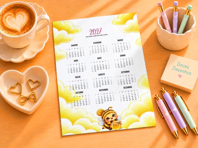 Calendário A5 2027 com cachorrinhos fofos entre nuvens verdes
Calendário A5 2027 com ouriço fofo dormindo entre nuvens lilás
Calendário A5 2027 com elefantinho fofo entre nuvens em tons pastel
Calendário A5 2027 com ouriço fofo dormindo entre nuvens rosas
Calendário A5 2027 com passarinho fofo segurando ramo entre nuvens verdes
Calendário A5 2027 com elefantinho fofo entre nuvens azuis
Calendário A5 2027 com elefantinho fofo entre nuvens lilás
Calendário A5 2027 com ursinho fofo dormindo entre nuvens verdes
Calendário A5 2027 com bichinho marrom fofo segurando coração entre nuvens
Calendário A5 2027 com abelhinha fofa e pote de mel entre nuvens amarelas
Calendário A5 2027 com raposinha fofa entre nuvens em tons suaves