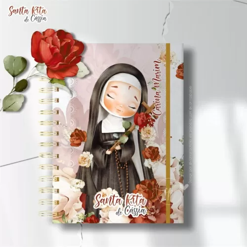 Combo 13 capas A5 Santa Rita de Cássia + 1 miolo neutro Brinde – CARINAS PAPER