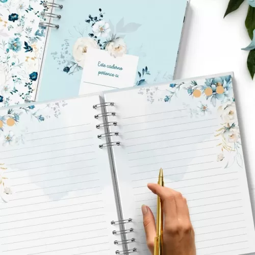Combo 6 Capas e 3 Miolos Coleção Floral Azul
