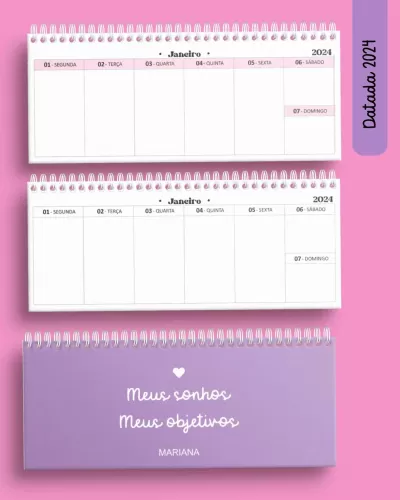 Combo 8 arquivos Desk Planner Semanal Permanente e Datado 2024 – Bicho Papel