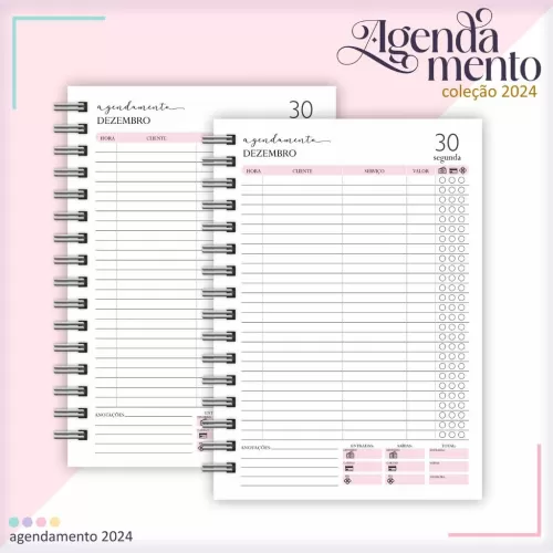 Combo Agendamentos 2024 – C/Hora e S/Hora – Lina Criativa
