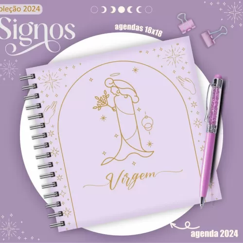 Combo Agendas 2024 – Signos 18×18 – Lina Criativa 