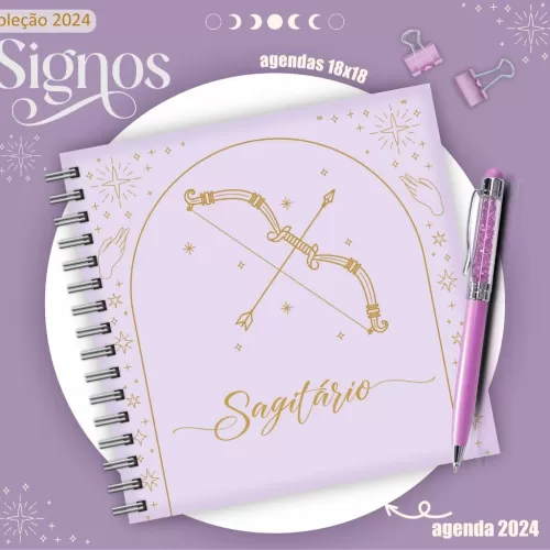 Combo Agendas 2024 – Signos 18×18 – Lina Criativa 
