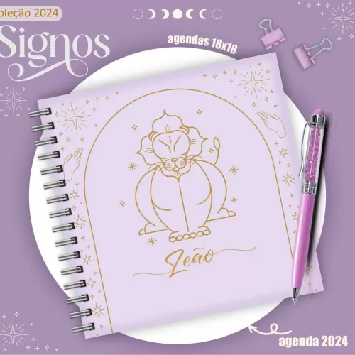 Combo Agendas 2024 – Signos 18×18 – Lina Criativa 