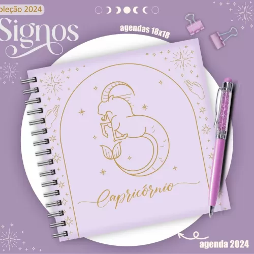 Combo Agendas 2024 – Signos 18×18 – Lina Criativa 