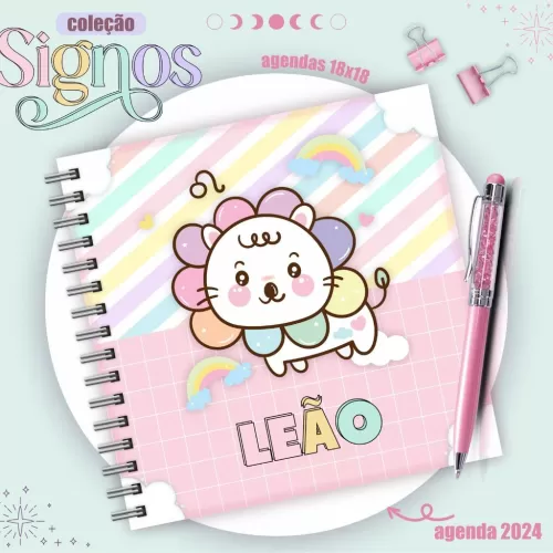 Combo Agendas 2024 – Signos 18×18 – Lina Criativa 