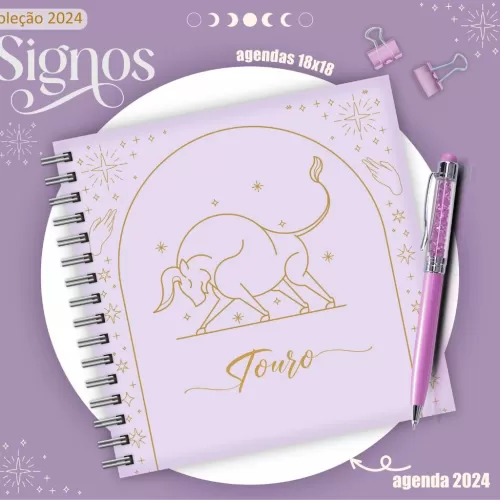 Combo Agendas 2024 – Signos 18×18 – Lina Criativa 
