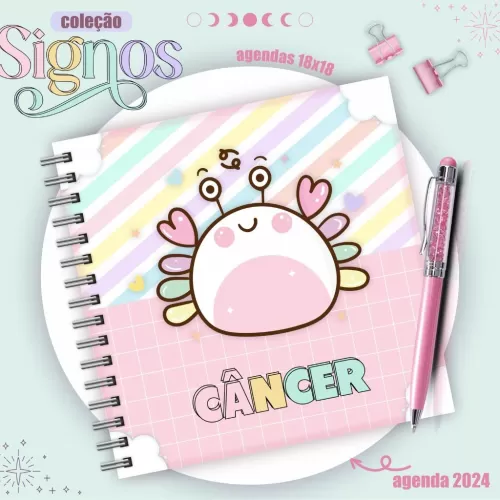 Combo Agendas 2024 – Signos 18×18 – Lina Criativa 