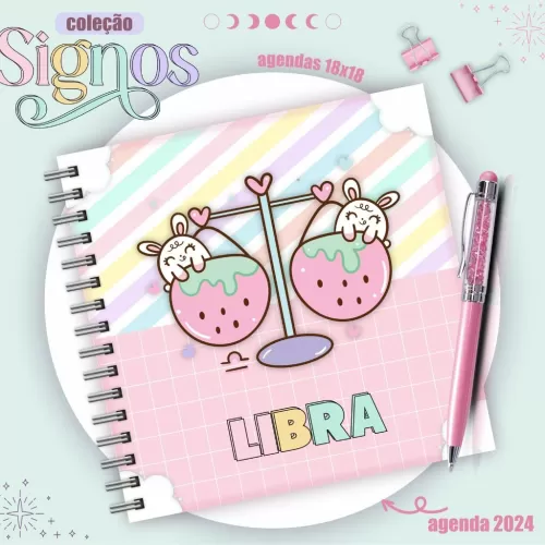Combo Agendas 2024 – Signos 18×18 – Lina Criativa 