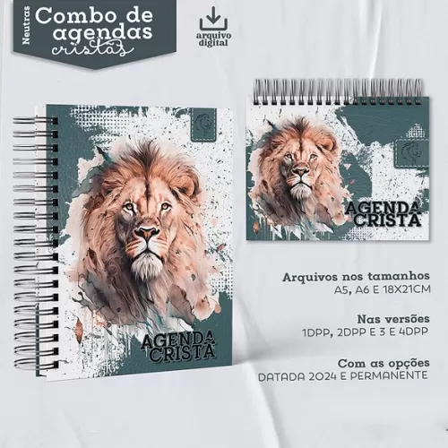 Combo Agendas Neutras – Coleção Cristã – 1DPP | 2DPP | 3DPP | 4DPP – Metamorpaper