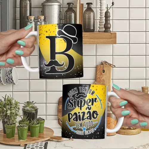 Combo Alfabeto Dia do Paizão – Canecas, Almofadas e Azulejos