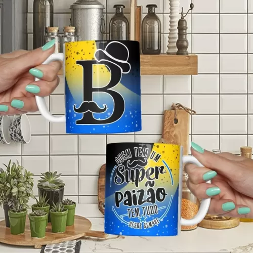 Combo Alfabeto Dia do Paizão – Canecas, Almofadas e Azulejos