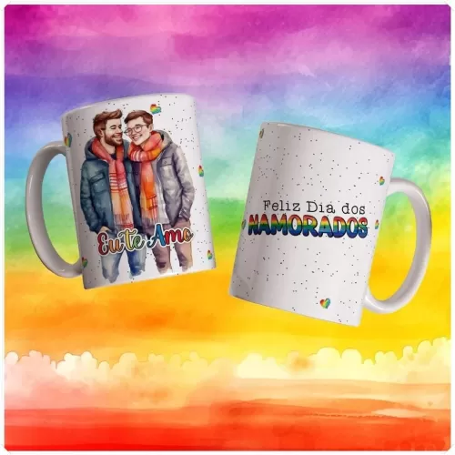 Combo Estampas Canecas, Almofadas e Azulejos – LGBTQI+ e Floral – Namorados