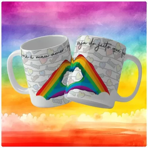 Combo Estampas Canecas, Almofadas e Azulejos – LGBTQI+ e Floral – Namorados