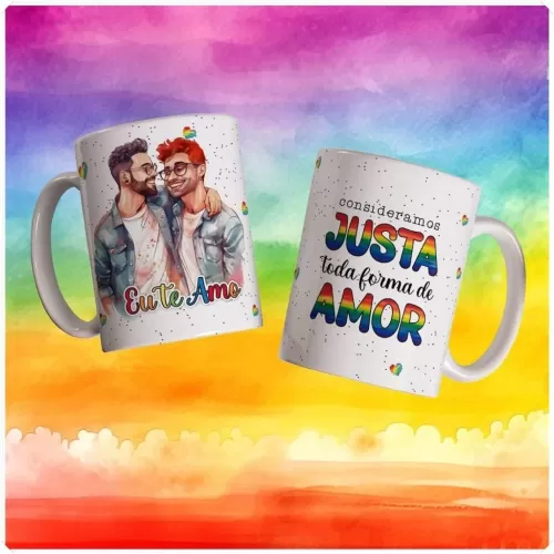 Combo Estampas Canecas, Almofadas e Azulejos – LGBTQI+ e Floral – Namorados