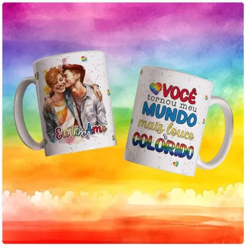 Combo Estampas Canecas, Almofadas e Azulejos – LGBTQI+ e Floral – Namorados