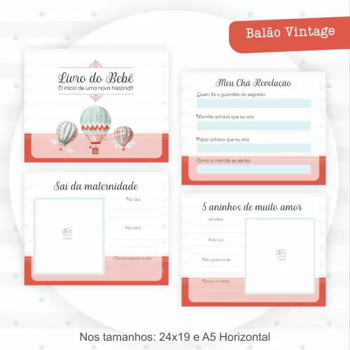 Combo Maternidade Balão Vintage – Encadernação – Pamella Vieira