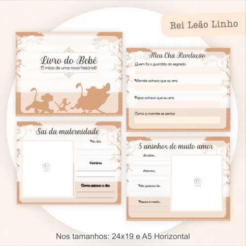 Combo Maternidade – Rei Leão Linho LUXO – Encadernação – Pamella Vieira