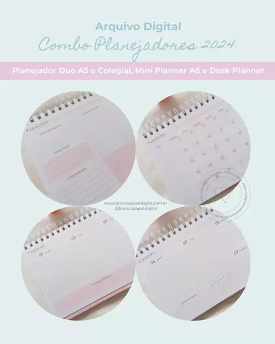 Combo Planejadores Datado e Não-Datado – Branco Papel