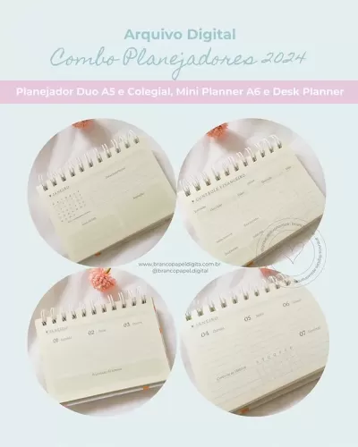 Combo Planejadores Datado e Não-Datado – Branco Papel