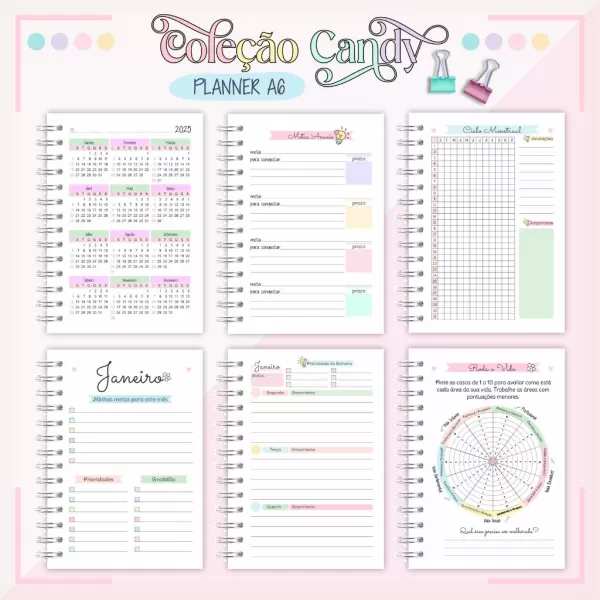 Combo Planner Candy – A6 2024 – Lina Criativa