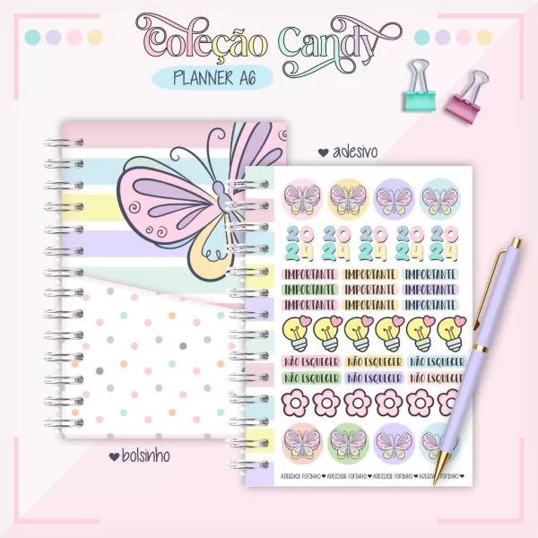 Combo Planner Candy – A6 2024 – Lina Criativa