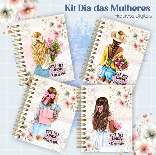 Combo de Artes para HOMENAGEM À MULHER com Blocos, Cadernos, PLanner e Mimos diversos – Cris Art