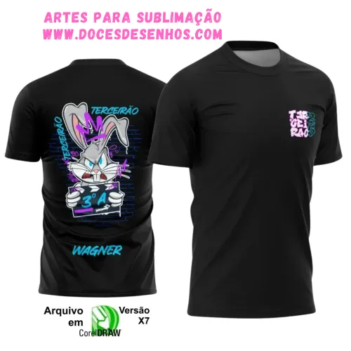 Estampa Terceirão Coelho para Camiseta Escolar 2025 Estampa Terceirão Coelho para Camiseta Escolar 2025