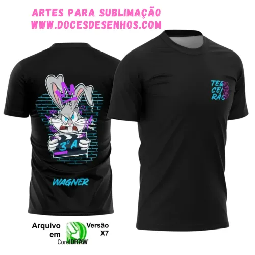 Estampa Terceirão Coelho para Camiseta Escolar 2025 Estampa Terceirão Coelho para Camiseta Escolar 2025