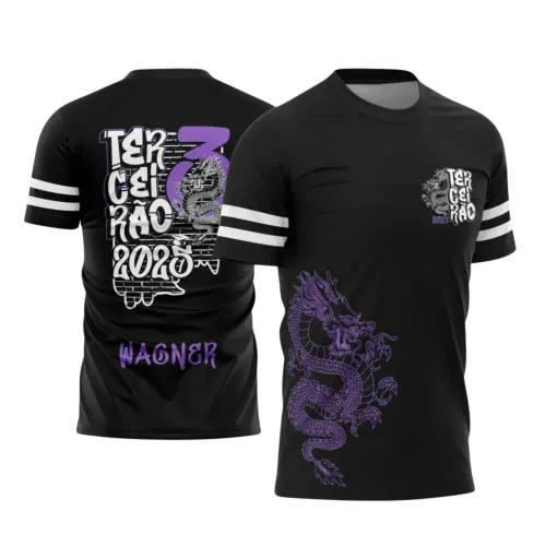 Estampa para Camiseta Escolar Preta – Arte Vetor - Uniforme Concluintes – Terceirão - Estilo: Dragão