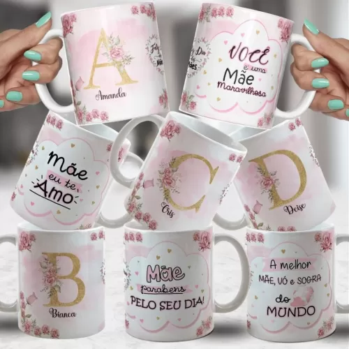 Estampas Alfabeto Canecas – Dia das Mães